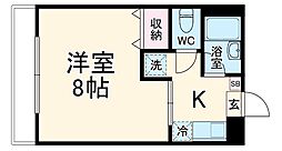 JR横浜線 淵野辺駅 徒歩8分の賃貸マンション 2階1Kの間取り