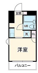 東急田園都市線 宮崎台駅 徒歩6分の賃貸マンション 3階ワンルームの間取り