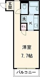 JR山手線 田端駅 徒歩4分の賃貸マンション 1階ワンルームの間取り