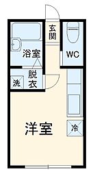 ＴＳミキハイツII 1階ワンルームの間取り