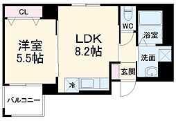 JR総武線 船橋駅 徒歩7分の賃貸アパート 2階1LDKの間取り