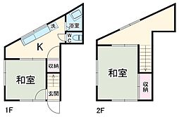 ハイムシャイニー 1階2DKの間取り