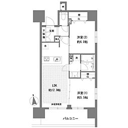 ラグゼナ八王子横山町 4階2LDKの間取り