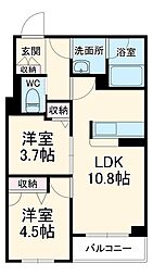 ポルト　ボナール 1階2LDKの間取り