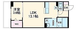 Osaka Metro谷町線 中崎町駅 徒歩5分の賃貸アパート 2階1LDKの間取り