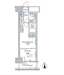 JR総武線 大久保駅 徒歩6分の賃貸マンション 3階1DKの間取り