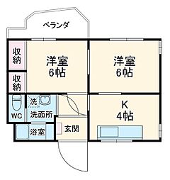 マンショントータス 4階2Kの間取り