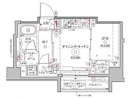 クレイシアＩＤＺ王子アーバンヒルズ 7階1DKの間取り