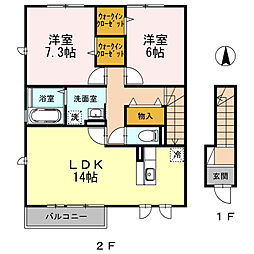 サンモール 2LDKの間取図画像
