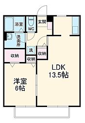 ソラティーオ 1LDKの間取図画像