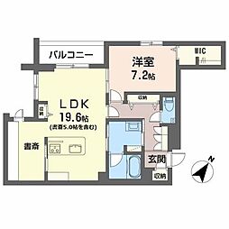 ＨＩＧＨ　ＬＩＮＥ　ＰＡＲＫ 4階1LDKの間取り