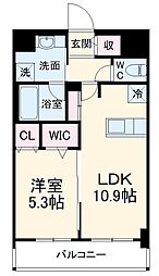 JR総武線 西船橋駅 徒歩7分の賃貸マンション 2階1LDKの間取り