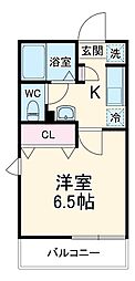 Bonheur柏 1Kの間取図画像