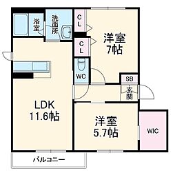 間取図画像 2LDK