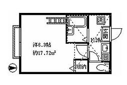 プランドール 1階1Kの間取り