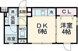 京王線 笹塚駅 徒歩10分の賃貸マンション 1階1DKの間取り