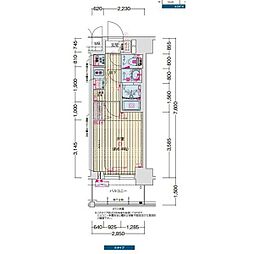 プレサンス名古屋菊井セルカ 9階1Kの間取り