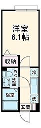 ラ・シャンブル溝の口 2階1Kの間取り