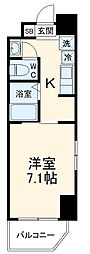名古屋市営名城線 熱田神宮伝馬町駅 徒歩4分の賃貸マンション 7階1Kの間取り