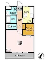 東武野田線 豊四季駅 徒歩6分の賃貸アパート 1階1Kの間取り