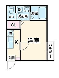 さくらひなたのsentiero 1階1Kの間取り