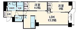 プレミスト京都御池通 4階2LDKの間取り