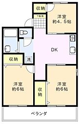 サンハイツ杉本 1階3DKの間取り