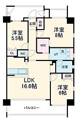 Gran Monsilva 3階3LDKの間取り