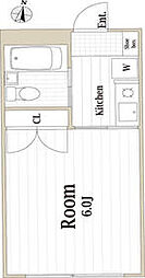 ＲＡＹＨＡＵＳ八王子 1階1Kの間取り