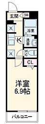 リブリ・ル・シェノン 3階1Kの間取り