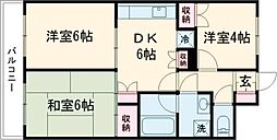 京成本線 青砥駅 徒歩8分の賃貸マンション 1階3DKの間取り