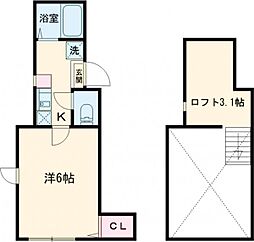 ジャスミンテラス五反野 3階1Kの間取り