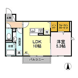 エルエスワイ47 1LDKの間取図画像