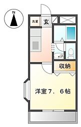 三岐鉄道北勢線 在良駅 徒歩7分の賃貸アパート 2階1Kの間取り