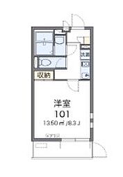 横浜市営地下鉄ブルーライン 港南中央駅 徒歩5分の賃貸マンション 2階1Kの間取り