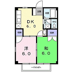 スプリングガーデン 2DKの間取図画像