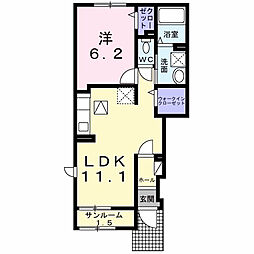 アルモニ 1LDKの間取図画像