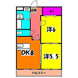 アニヴェルセル 3階1LDKの間取り
