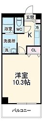 アンプルールフェールバトー1 1Kの間取図画像