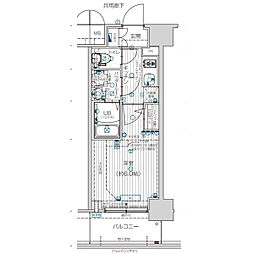 エスリード弁天町桜通レジデンス 308 3階1Kの間取り