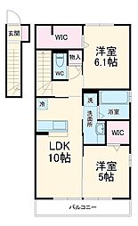Erbenheim（エルベンハイム）V 2階2LDKの間取り