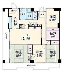 納屋橋マンションA棟 10階4SLDKの間取り