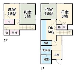 千種区自由ヶ丘戸建 1階4DKの間取り