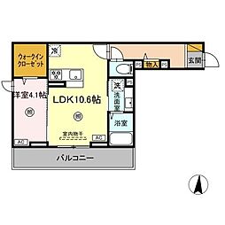 JR内房線 君津駅 徒歩33分の賃貸アパート 2階1LDKの間取り