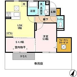 東武野田線 逆井駅 徒歩24分の賃貸アパート 1階1SLDKの間取り