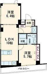 都営浅草線 馬込駅 徒歩5分の賃貸マンション 6階2LDKの間取り