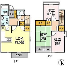 長浦駅前ハイツ　Ｂ 1階3LDKの間取り