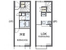 レオネクストオアシス 1階1LDKの間取り
