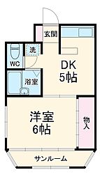 リビエール・Ｎ弐番館 3階1DKの間取り