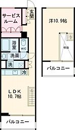 2232フレグランスアベニュー 3階1SLDKの間取り
